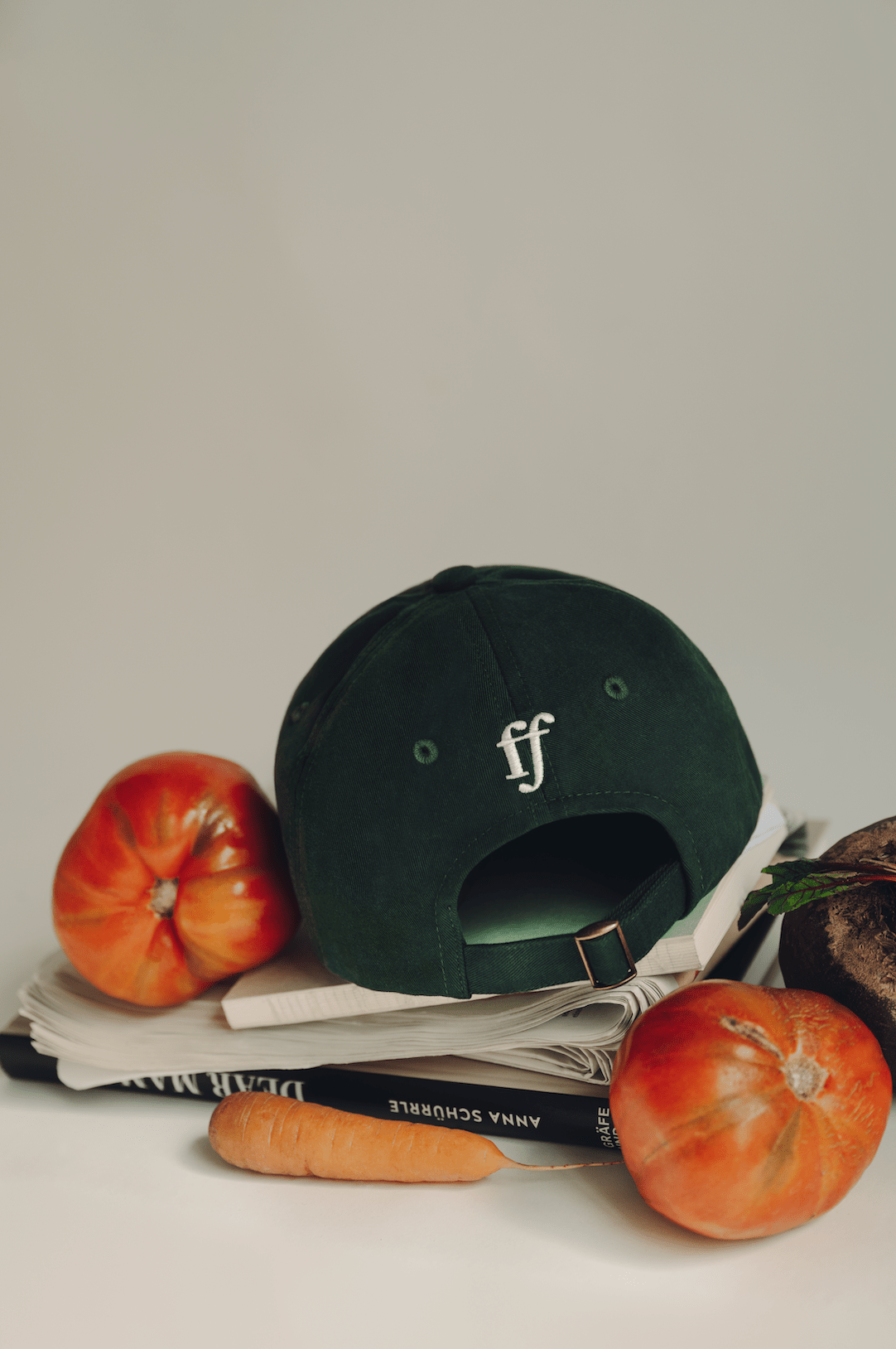 fullfilled Cap on books and vegetables in Berlin